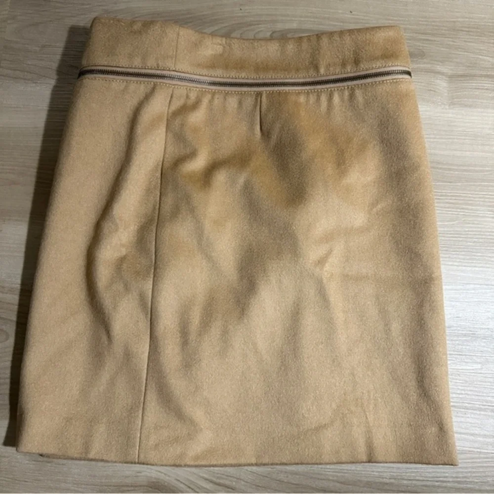 Tory Burch Wool‎ Skirt Women 2 Camel Tan Zipper Detail Mini A-Line